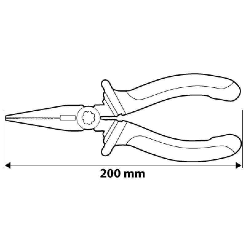 Rovné kliešte s dlhým nosom 200 mm