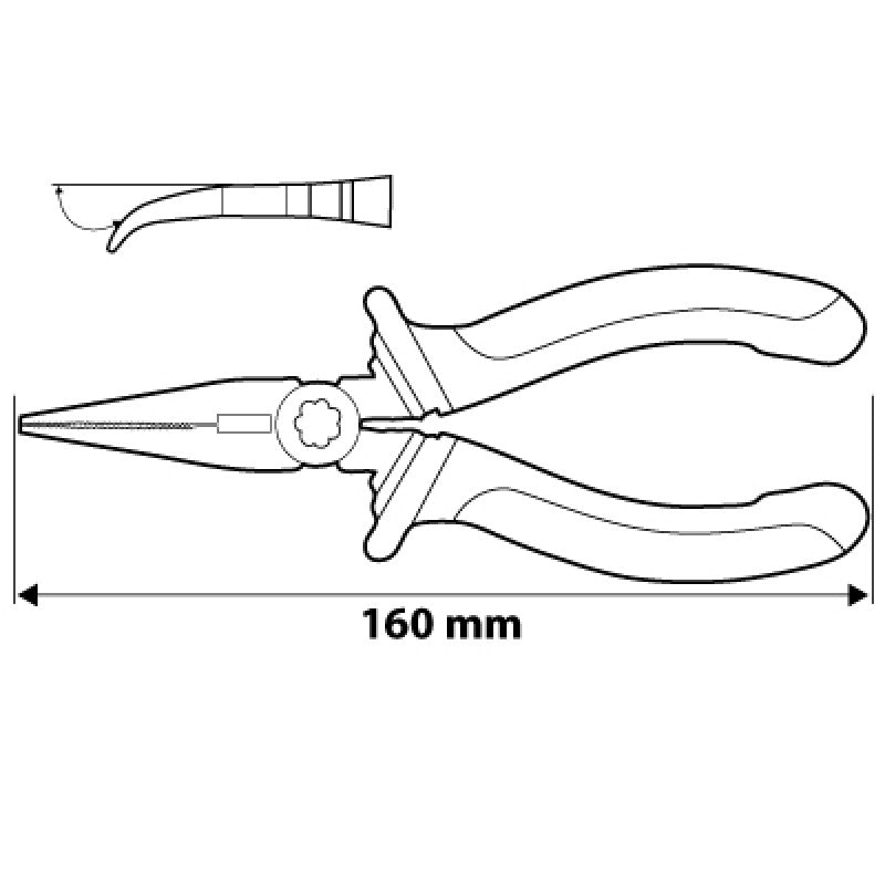 Bent Long Nose Pliers 160mm