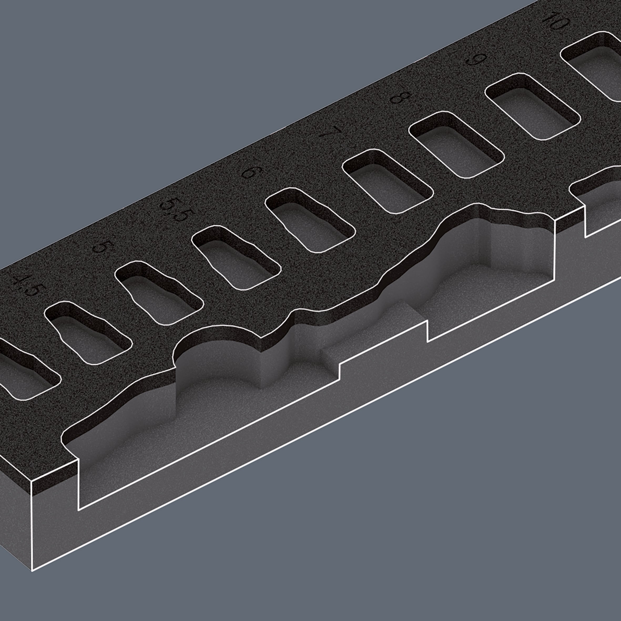 Insert en mousse Zyklop 1/4'' 8000 A Set 1 37 Pcs.
