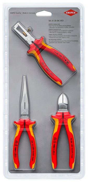 Conjunto de ferramentas para instalação elétrica funciona 3 peças.