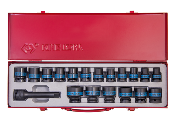 1/2'' Impact Socket Set 19 Pcs. Cassette