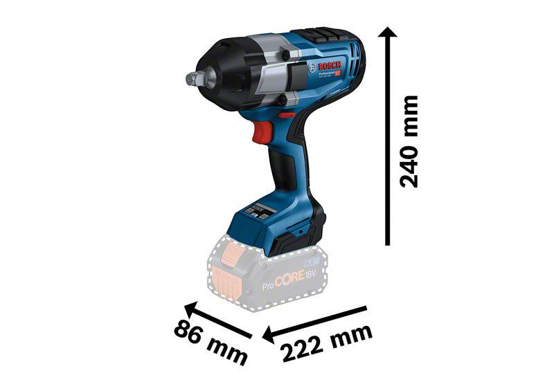 Akku slagnøgle 1/2' Gds 18v-1000 2*5,0ah