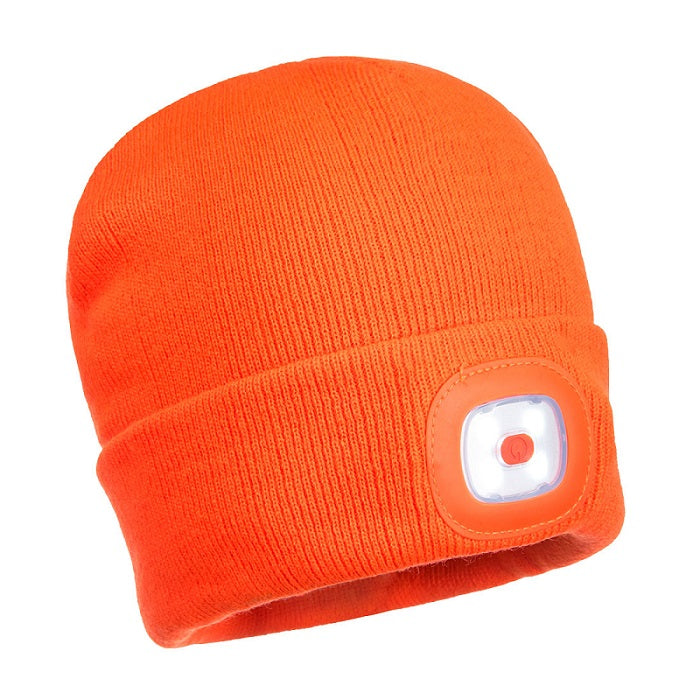 B029 Cappello Con Lampada Led/usb Arancio