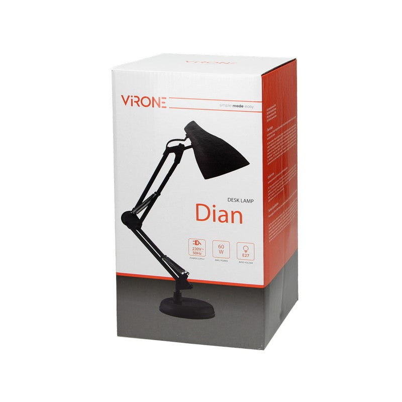 Lampe de Bureau Dian 60w E27 Acier Rouge