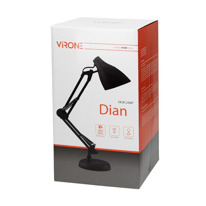Dian Schreibtischlampe 60w E27 Stahlweiß