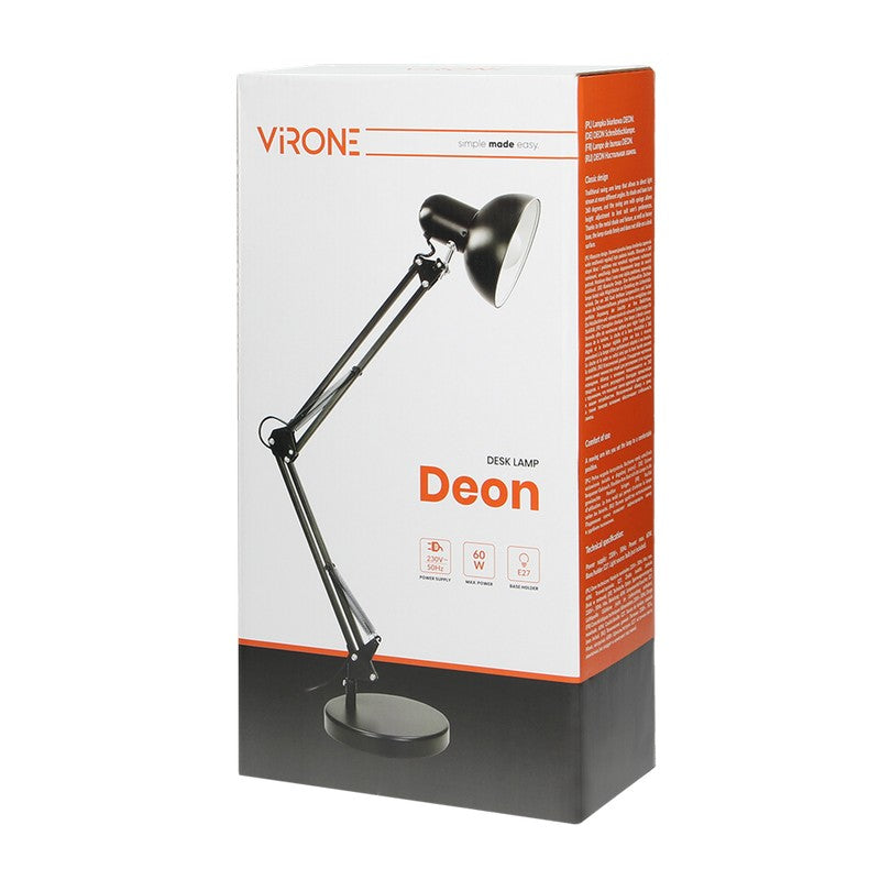 Deon Skrivbordslampa 60w E27 Högstål Vit