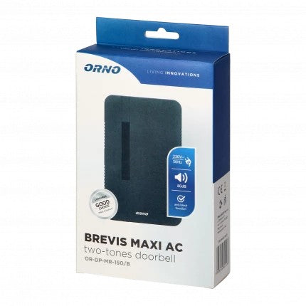 Przewodowy dzwonek do drzwi Brevis Maxi Czarny 230v
