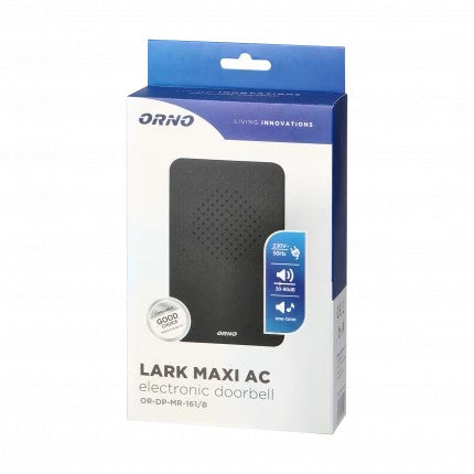 Електронен звънец с кабел Orno Lark Maxi Ac Black
