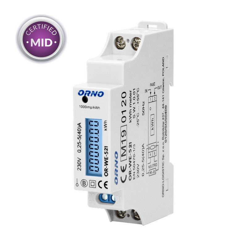 1-fase Elektriciteitsmeter Met Verlichting 40a