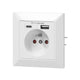 Prise unique 2p+z Sortie USB-a + USB-c