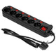 Priză de alimentare „multiswitch” 6x2p+z Cablu 3x1,0m Negru
