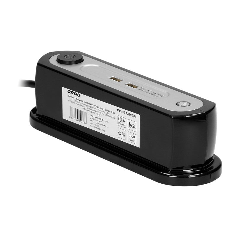 Skrivebordsforlængerledning Med Switch 3x2p+z 2xusb 1,4m
