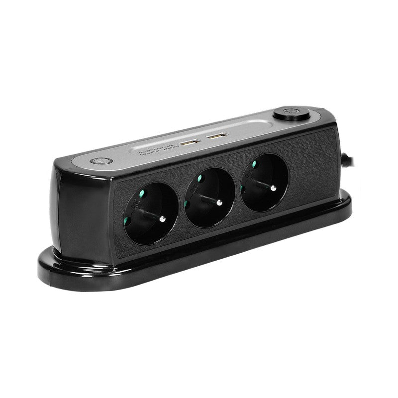 Cabo de extensão de mesa com switch 3x2p+z 2xusb 1,4m