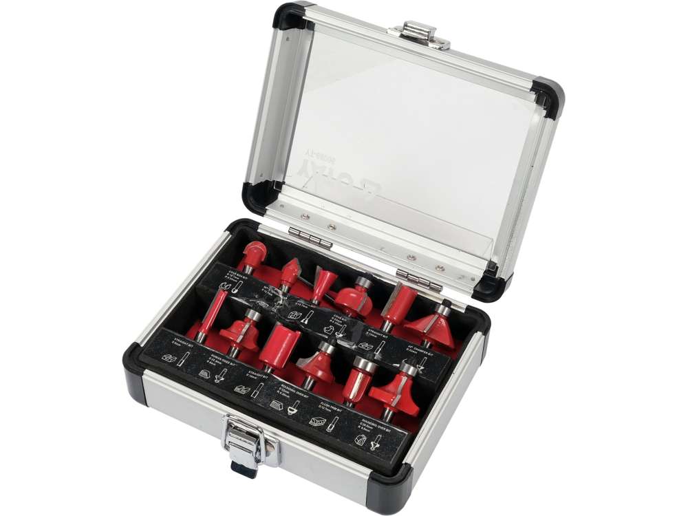 Widia Cutter Set For Wood. Shank Fi 6mm 12 ríomhaire.
