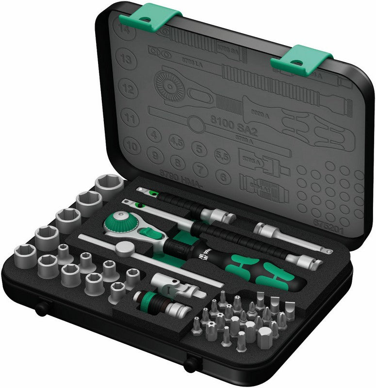 Zyklop Speed Ratchet 1/4'' i metriskt set 42 delar