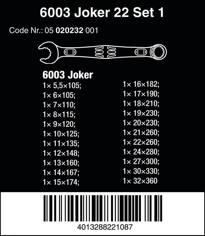 Set Of Combination Spanner 6003 Joker 22 Set 1 22 Pcs.