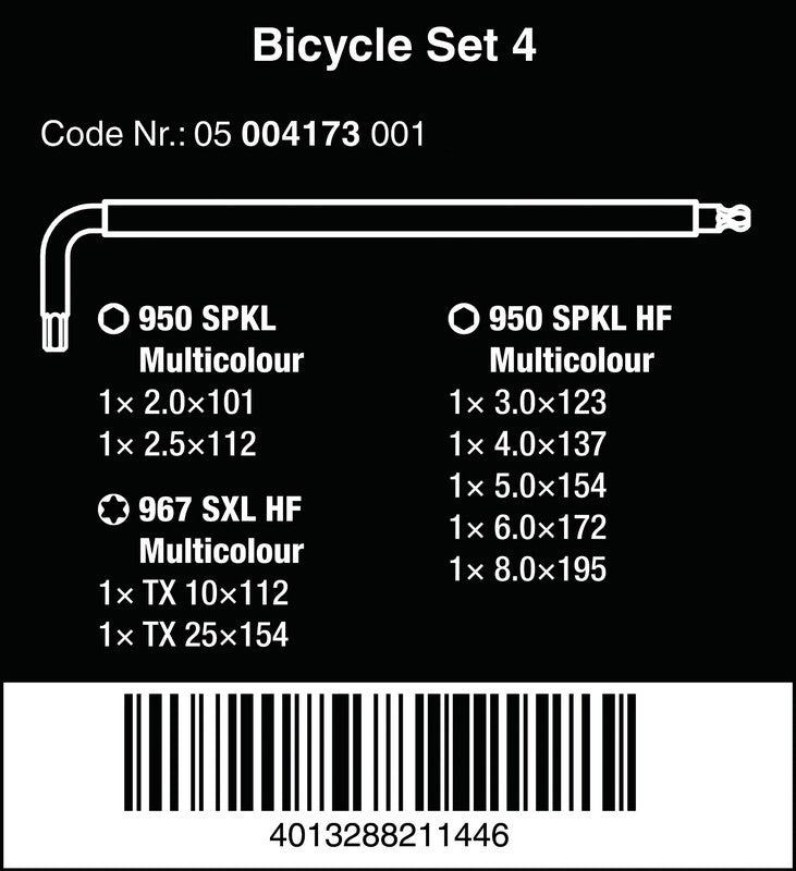 Jeu de 4 clés à tige en 9 parties pour vélo