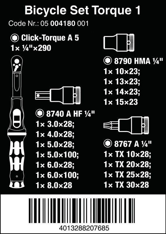 Set Scule Biciclete Cuplu 1 2,5-25 Nm 16 Piese