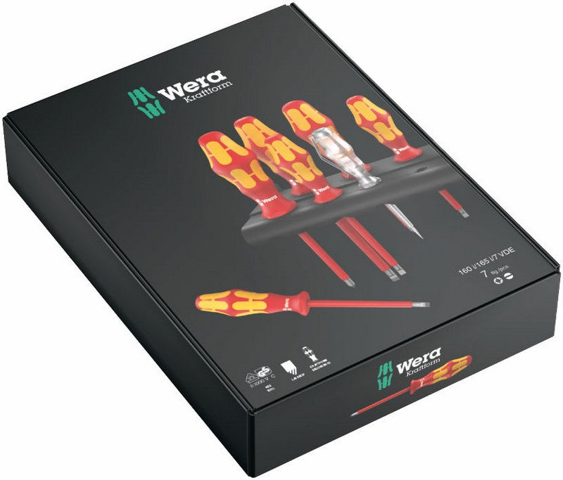 Schraubendreher-Set der Serie Kraftform 100 + Phasenprüfer + Aufhänger.