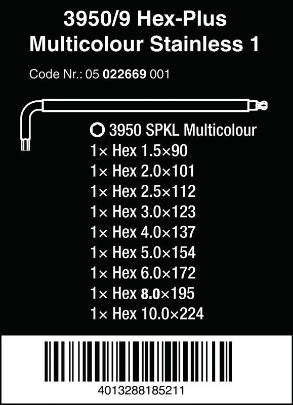 Conjunto de chaves Hex Plus 9 unidades
