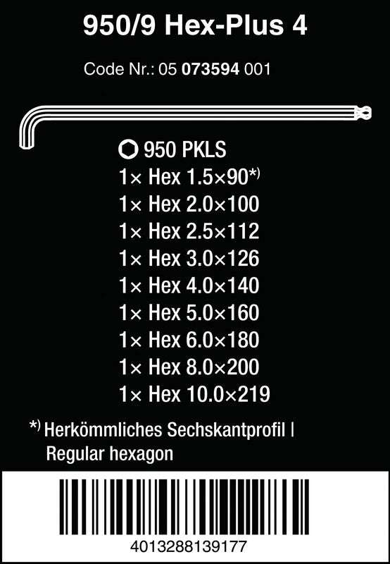 Set Of Chrome-plated Ball Head Keys Metric