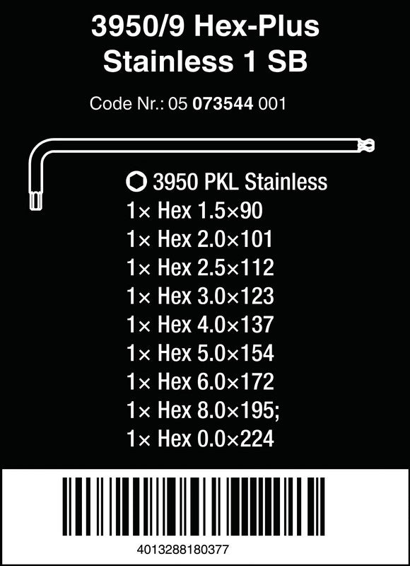 9-piece Metric Hex Key Set