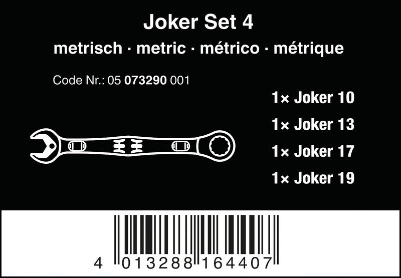 Set Of Combination Spanner With Ratchet 6000 Joker 4 Pcs.