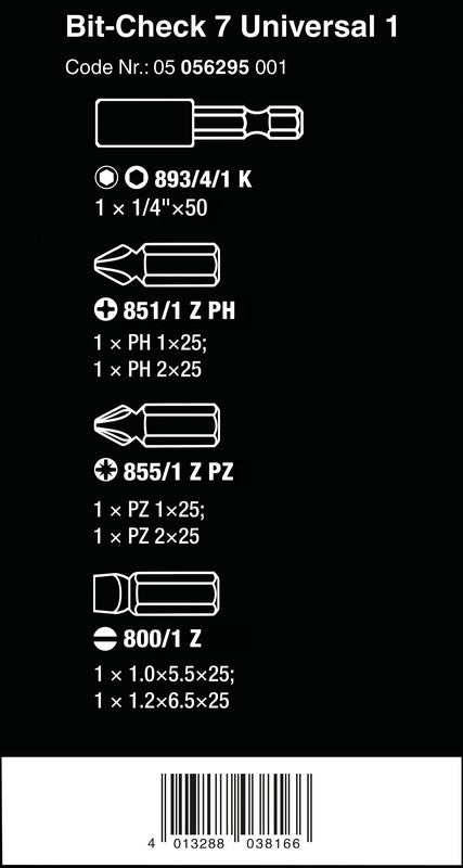 Verificação de bits 7 Conjunto universal de 1 bit 7 unid.
