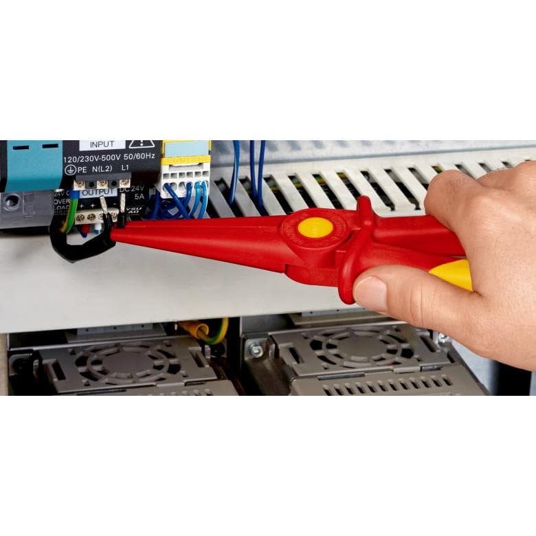 Pinza a becchi lunghi isolata in plastica, 220 mm