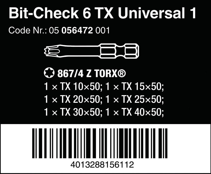 Bit-check 6 Tx Universale 1 Set 6 Pz.