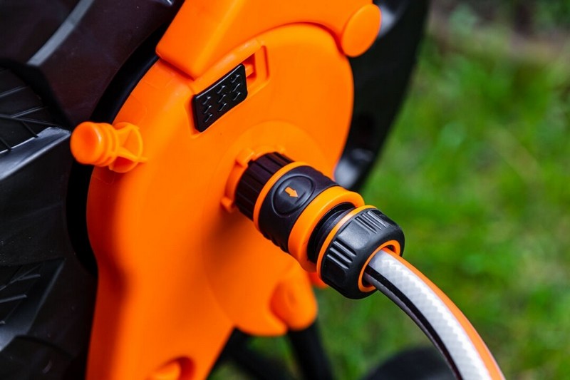 Carrello Portagomma Da Giardino In Plastica Fino A 60 M Di Tubo Da 1/2''