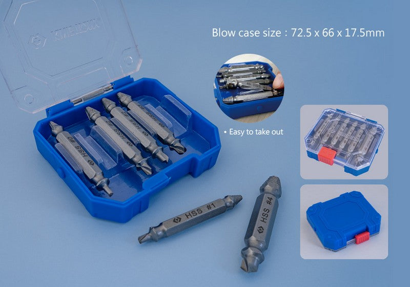 Set Of Extractors For Damaged Screws 2-12mm 6 Pcs.