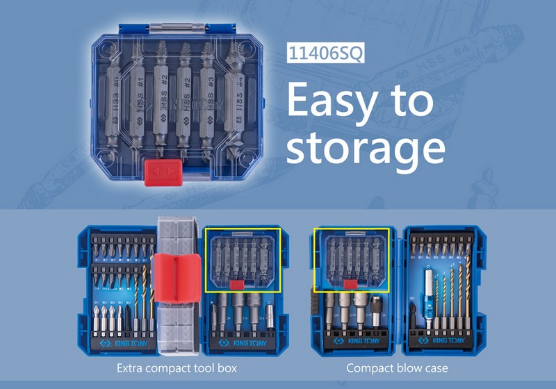 Set Of Extractors For Damaged Screws 2-12mm 6 Pcs.
