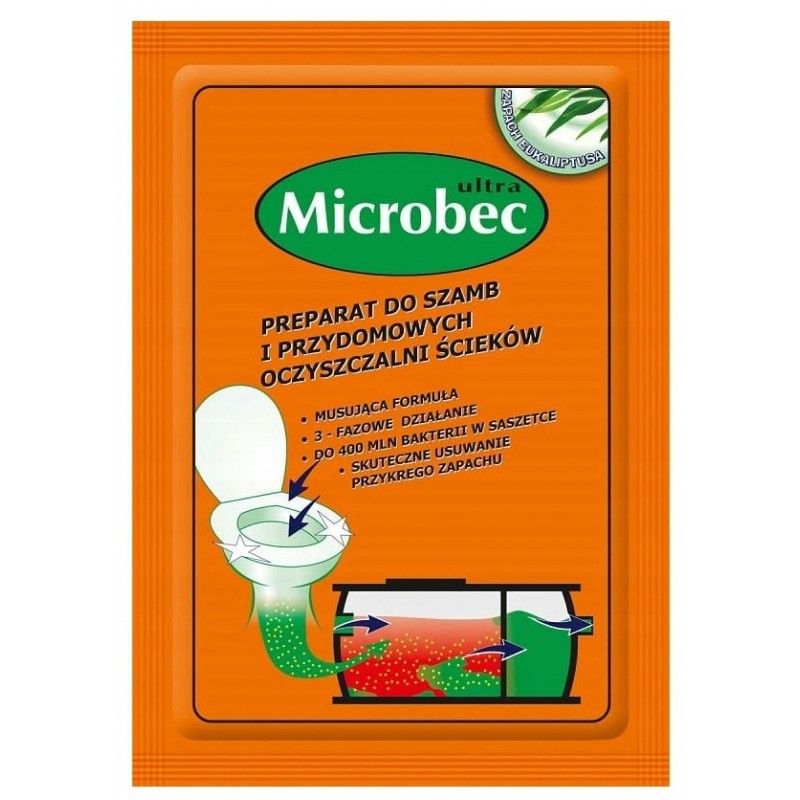 Preparat do szamba Microbec Ultra 25g kawałków eukaliptusa