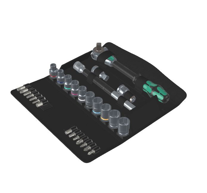 Jeu de cliquets rapides Zyklop 1/2'' + clés à douilles 28 pièces.