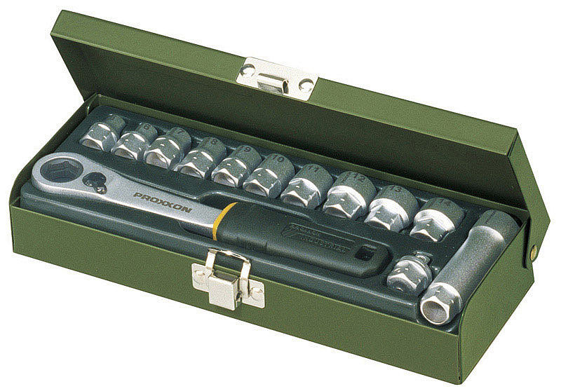 1/4'' Socket Set With Pass-through Ratchet 13 Pcs.