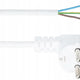 Tilslutningskabel med vinklet stik 3*1,5 Ohm Żo 1,5m Hvid