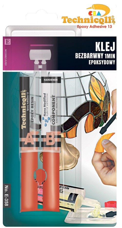 Adeziv epoxidic transparent 2*12ml 1min.