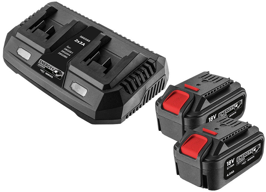 Energy+ Kit 2x 4ah Battery With Double Charger