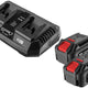 Energy+ Kit 2x 4ah Battery With Double Charger