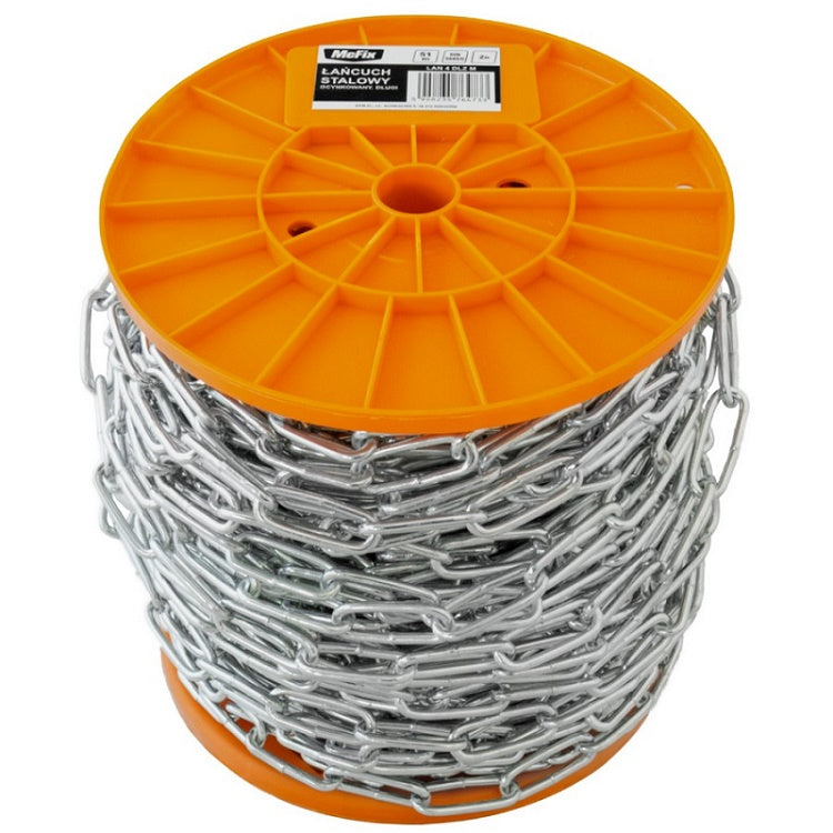 Lang kæde d-2 6mm galvaniseret måler