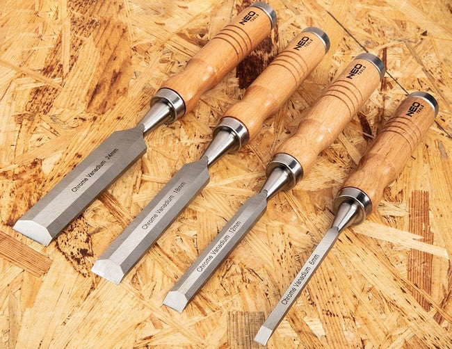 Sraith As 4 Chisel (6 12 18 24mm) Láimhseáil Adhmaid