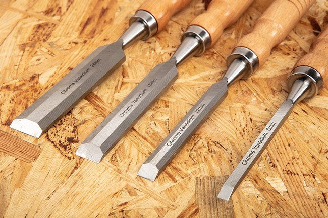 Sraith As 4 Chisel (6 12 18 24mm) Láimhseáil Adhmaid