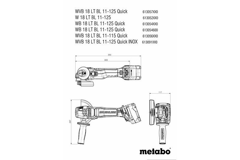 Meuleuse d'angle sans fil 125 Wb 18 Lt Bl 11-125 Quick
