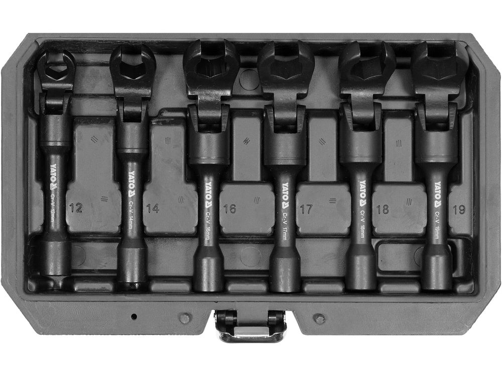 Zestaw kluczy oczkowych płaskich 3/8'' 6 szt.