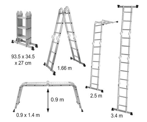 Escalera plegable de tres peldaños