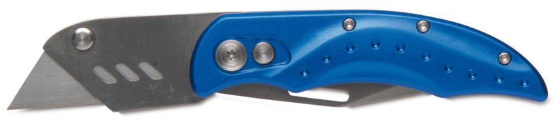 Double Folding Knife 60mm Trapezoidal Blade Aluminum Handle