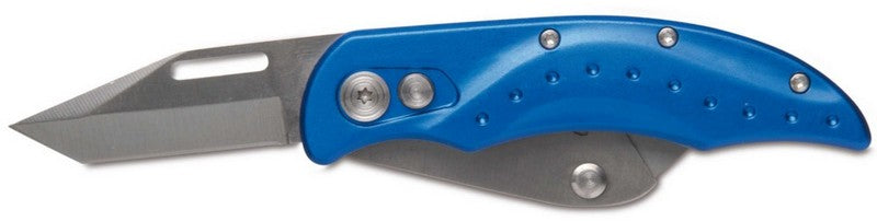 Double Folding Knife 60mm Trapezoidal Blade Aluminum Handle