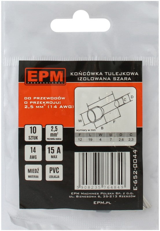 Izolovaná koncovka 2,5 mm 10 ks