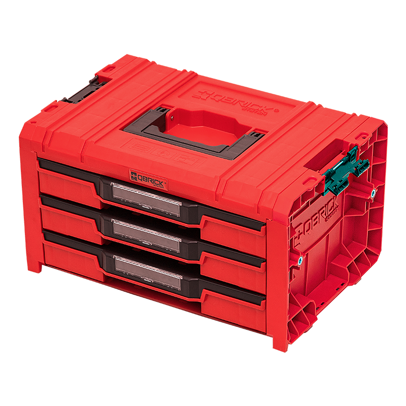 Qbrick Pro Drawer 3 Toolbox 2.0exp.red